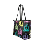 Rosalia's Treasures Royale Black/Multi Leather Tote Bag/Small (Model 1651)